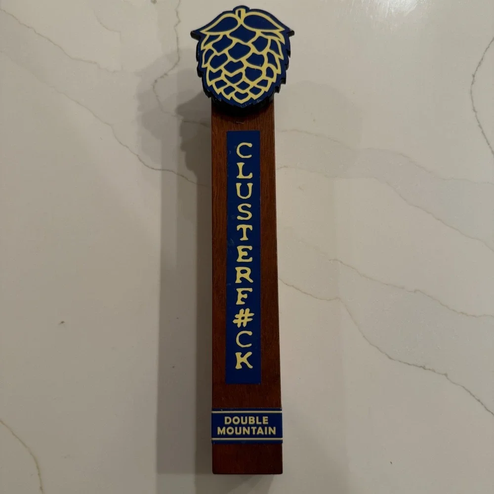 Double Mountain Brewery Clusterf#ck Wood Beer Tap Handle Hood River PNW